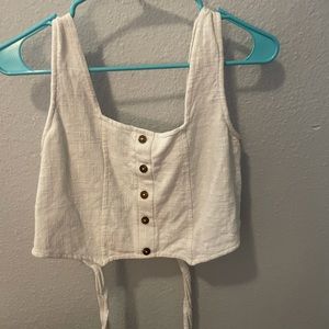 White billabong tie back top